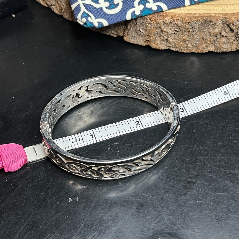 Brighton Intricate Silver Cuff Bracelet AS IS - Picture 8 of 9